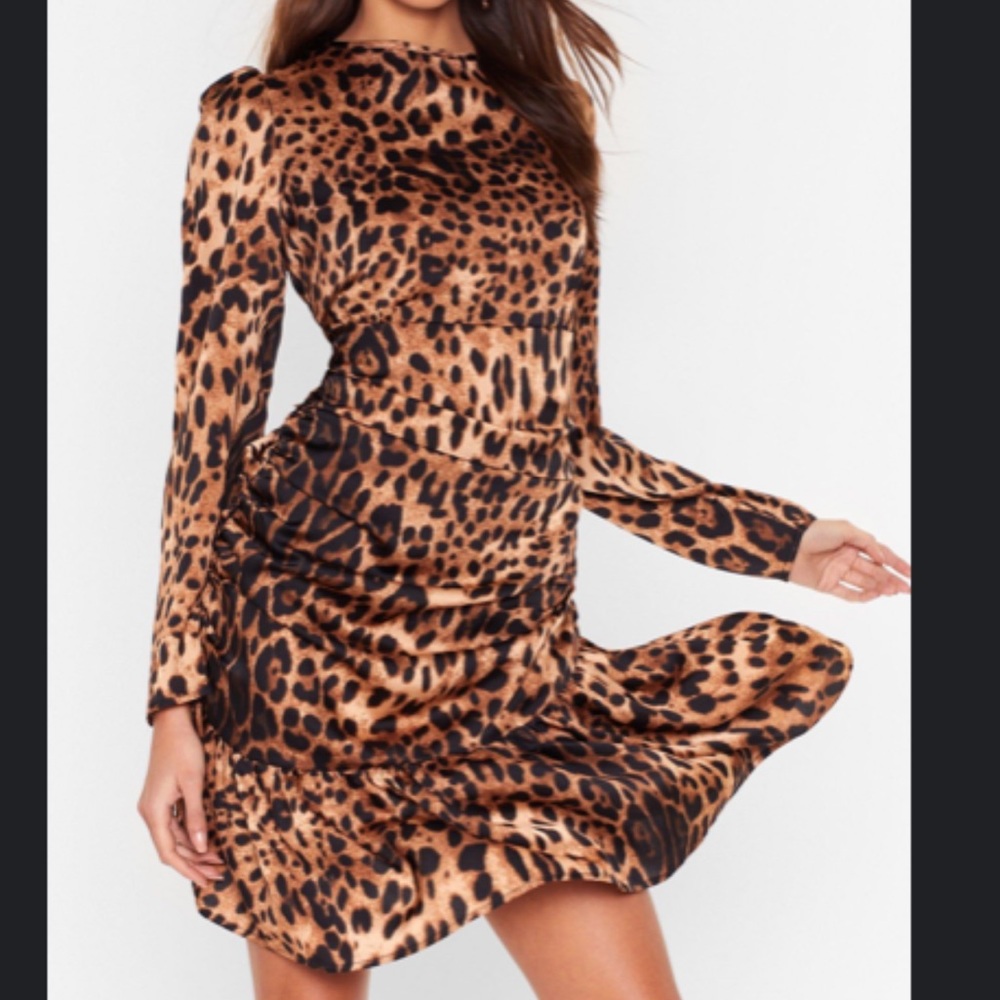 NASTY GAL size 4 leopard mini dress